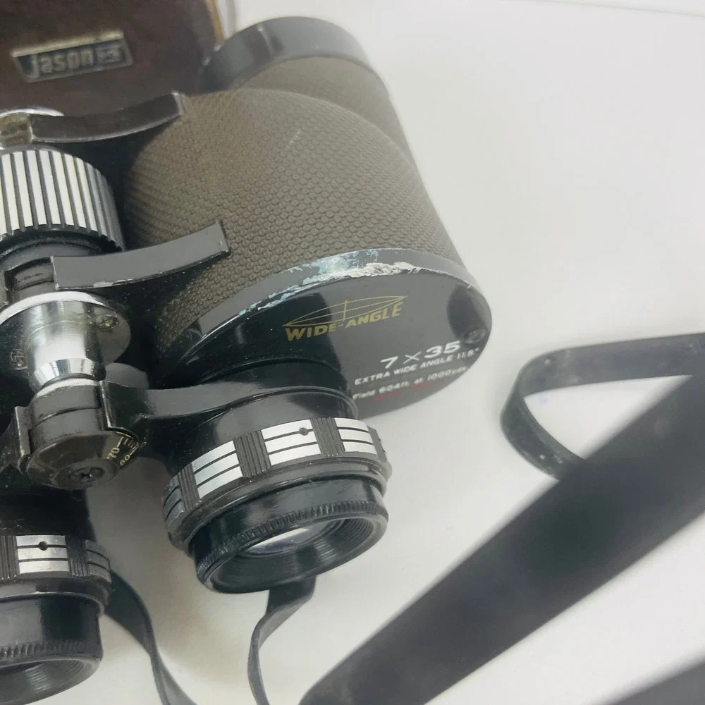 Jason Binoculars Statesman 7x35 Model 138 Brown Extra Wide Angle UVC Good